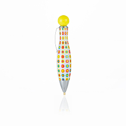 Желтый Пластиковая алмазная ручка для сверления, с зажимом, инструменты для алмазной живописи, полька точка рисунок, желтые, 100x20 мм