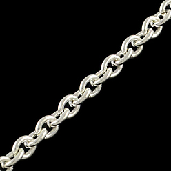 Серебро Железо кабельные сети, несварные, с катушкой, овальные, серебряный цвет гальваническим, 4x3x0.8 мм, около 328.08 футов (100 м) / рулон