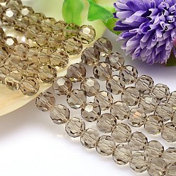 Kaki Foncé Imitation brins de perles de cristal autrichien, grade de aaa, facettes (32 facettes) rondes, kaki foncé, 10mm, Trou: 0.9~1mm, Environ 40 pcs/chapelet, 15.7 pouce