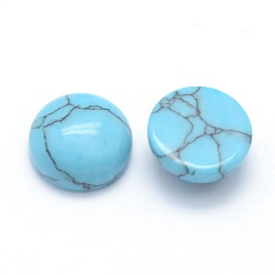 Turquoise Synthétique Cabochons turquoises synthétiques, demi-tour, 10x4~5mm