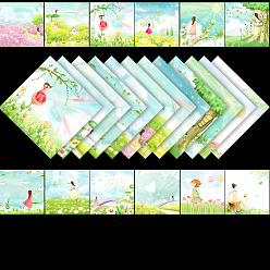 Human Origami Paper, Handmade Folding Paper, for Kids School DIY and Arts & Crafts, Human, 150x150mm, 50 sheets/set