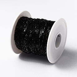 Electrophoresis Black 304 cadenas de caja de acero inoxidable, sin soldar, con carrete, electroforesis negro, 4x2x1 mm, aproximadamente 65.61 pies (20 m) / rollo