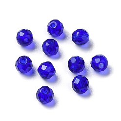 Azul Medio Imitación de vidrio cuentas de cristal austriaco, facetados, rondo, azul medio, 6 mm, agujero: 1 mm