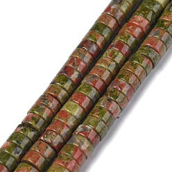 Unakite Natural Unakite Bead Strands,  Heishi Beads, Flat Round/Disc, 6x3.5mm, Hole: 1mm, about 113~121pcs/strand, 14.76~15.74 inch(37.5~40cm)