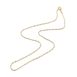 Real 18K Gold Plated Brass Ball and Column Link Chains Necklace for Women, Cadmium Free & Lead Free, Real 18K Gold Plated, 17.60 inch(44.7cm), Link: 1.5x3mm, 1.5mm