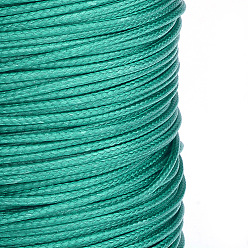 Vert Printanier Cordes en polyester ciré coréen tressé, vert printanier, 1mm, environ 174.97 yards (160m)/rouleau