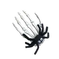 Spider Pinces à cheveux en alligator en plastique mains squelette d'halloween, pour la décoration de bar mascarade, araignée, 150x100mm