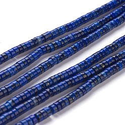 Lapis Lazuli Dyed Natural Lapis Lazuli Beads Strands, Heishi Beads, Flat Round/Disc, 4~4.5x2.5mm, Hole: 0.7mm, about 167pcs/strand, 15.43 inch(39.2cm)