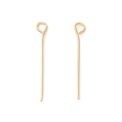 Real 18K Gold Plated Brass Eye Pin, Cadmium Free & Lead Free, Real 18K Gold Plated, 20~20.5x2.7x0.45mm, 24 Gauge, Hole: 1.8mm