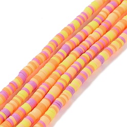 Champagne Yellow Handmade Polymer Clay Beads Strands, for DIY Jewelry Crafts Supplies, Heishi Beads, Disc/Flat Round, Champagne Yellow, 3x0.6~1.2mm, Hole: 1.6~1.8mm, about 412pcs/strand, 15.94 inch(40.5cm)