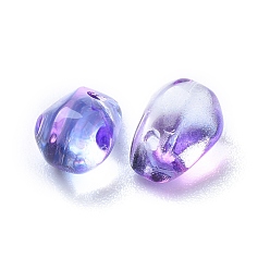 Color de Malva Encantos de cristal transparente, teñido y climatizada, facetados, lágrima, color de malva, 6x5.5x6.5 mm, agujero: 0.8 mm