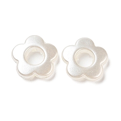 White Opaque Acrylic Beads, Flower, White, 14x14.5x3.5mm, Hole: 1.1mm, about 1120pcs/500g