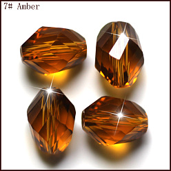 Verge D'or Imitations de perles de cristal autrichien, grade de aaa, facette, Toupie, verge d'or, 8x10.5mm, Trou: 0.9~1mm
