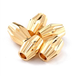 Настоящее золото 24K Латунные бусины, долговечный, двухконусные, реальный 24 k позолоченный, 6x2.5 мм, отверстие : 1.5 мм