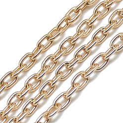 Розовое Золото Сварные алюминиевые кабельные цепи, розовое золото , 4.6x3.1x0.8 мм
