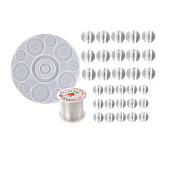 Blanc Kits de fabrication de carillons éoliens bricolage, y compris les moules, des perles en plastique, Perles à écraser en laiton , fil, blanc, 188x3.5mm, diamètre intérieur: 30~73 mm
