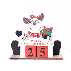 Ciervo Decoración de exhibición de muñecas de madera, adornos de navidad, para regalo de fiesta decoración del hogar, ciervo, 52x150x135 mm