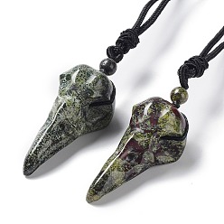 Dragon Blood Natural Dragon Blood Plague Doctor Pendant Necklace with Nylon Rope, 33.39~35.59 inch(84.8~90.4cm)
