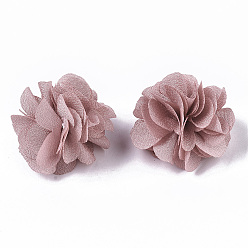 Pale Violet Red Polyester Fabric Flowers, for DIY Headbands Flower Accessories Wedding Hair Accessories for Girls Women, Pale Violet Red, 34mm