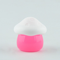 Hot Pink Mushroom Shape Imitation Jelly Acrylic Refillable Container with PP Plastic Cover, Portable Travel Lipstick Face Cream Jam Jar, Hot Pink, 4.48x4.48cm, Capacity: 10g