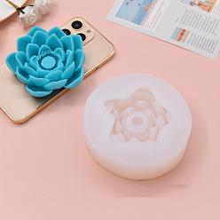 White DIY Silicone Candle Molds, for Scented Candle Making, Lotus Flower, White, 11x3.3cm