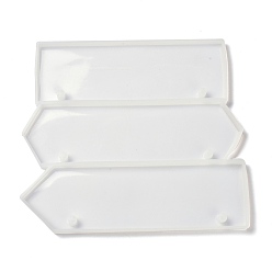 Белый DIY силиконовые формы кулон, для дверной таблички, изготовление индикатора, формы для литья смолы, для уф-смолы, изготовление ювелирных изделий из эпоксидной смолы, прямоугольник и стрелки, белые, 224x245x9.5 мм, отверстие : 9.5 мм
