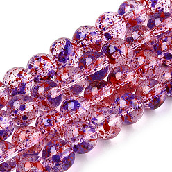 Розовато-лиловый Стеклянные бусины, окрашенные, прозрачные, круглые, розовато-лиловый, 8 мм, отверстие : 1.2 мм, около 102 шт / нитка, 30.24'' (76.8 см)