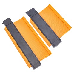 Orange Foncé Jeu de règles abs, pour mesurer des choses solides, orange foncé, 13.4x21.8~31.9x2.05 cm, 2 pièces / kit