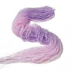 Средний Фиолетовый Прозрачный градиент цвета стеклянные бусины пряди, граненые круглые, средний фиолетовый и розовый, 3x2.8 мм, отверстие : 0.9 мм, около 123 шт / нитка, 14.53'' (36.9 см)