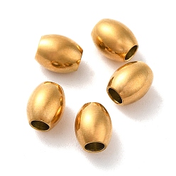 Золотой Ионное покрытие (ip) 304 шарики из нержавеющей стали, баррель, золотые, 6x5 мм, отверстие : 2.4 мм