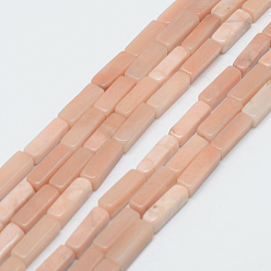 Pink Aventurine Natural Pink Aventurine Beads Strands, Cuboid, 13x5x5mm, Hole: 1mm, about 29pcs/Strand, 15.3 inch(39cm)