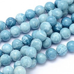Natural Gemstone Natural Gemstone Beads Strands, Imitation Larimar, Dyed, Round, 8mm, Hole: 1mm, about 47pcs/strand, 15 inch