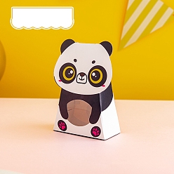Panda Boîtes en forme d'animaux en papier, avec fenêtre transparente, boîte d'emballage de bonbons biscuits cadeaux, panda, 5.2x10.4x15.5 cm
