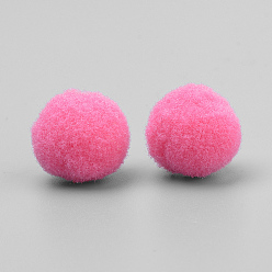 Rosa Oscura Artesanía diy, pelota de pom pom de poliéster, rondo, de color rosa oscuro, 14~15 mm