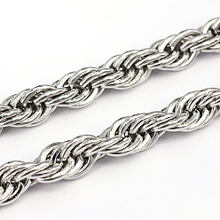 Color de Acero Inoxidable 304 cadenas de cordón de acero inoxidable, color acero inoxidable, 3.8x0.8 mm