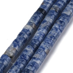 Jaspe Avec Point Bleu Perles de jaspe tache bleue naturelle, perles heishi, Plat rond / disque, 6x3mm, Trou: 1mm, Environ 119~131 pcs/chapelet, 14.76~15.74 pouce (37.5~40 cm)