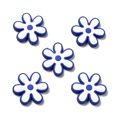 Bleu Perles acryliques opaques, avec l'émail, flocon de neige, bleu, 25x22.5x4.5mm, Trou: 1.6mm