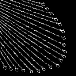 Нержавеющая Сталь Цвет 304 ожерелье нержавеющей стали, кабельные цепи, с омаром застежками, цвет нержавеющей стали, 23.6 дюйм (60 см), 2 мм