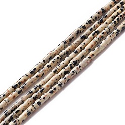 Dalmatian Jasper Natural Dalmatian Jasper Beads Strands, Column, 9~10.5x3mm, Hole: 0.9~1mm, about 40~43pcs/strand, 15.35 inch~15.55 inch(39~39.5cm)