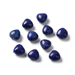 Lapislázuli Naturales lapis lazuli de Cuentas, teñido, corazón, 14.5~15x14.5~15x8.5~9 mm, agujero: 1 mm