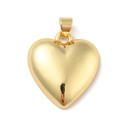 Chapado en Oro Real 18K Encantos de bronce, sin plomo y cadmio, larga duración plateado, corazón, real 18 k chapado en oro, 22x20x4.5 mm, agujero: 3.5x4 mm