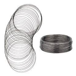 Gunmetal Carbon Steel Memory Wire,for Collar Necklace Making,Necklace Wire, Gunmetal, 22 Gauge, 0.6mm, 250 circles/250g