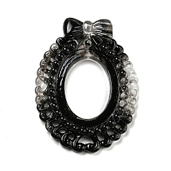 Oval Cabujones de resina con tema negro, para la fabricación de la joyería, oval, 72x53.5x8.5 mm