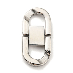 Stainless Steel Color 304 Stainless Steel Fold Over Clasps, Stainless Steel Color, 32x15x3mm, Hole: 7x8mm