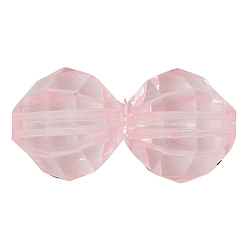 Pearl Pink Transparent Acrylic Beads, Faceted, Teardrop, Pearl Pink, 21x11mm, Hole: 2mm, about 395pcs/500g
