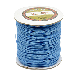 Steel Blue Nylon Thread, Round, Chinese Knotting Cord, Beading String, for Bracelet Making, Steel Blue, 1.5mm, about 140yards/roll
