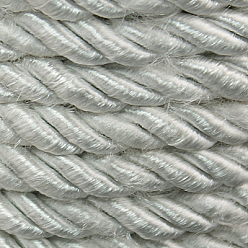 Серебро Витая нейлоновая нить, серебряные, 5 мм, около 18~19 ярдов / рулон (16.4 м ~ 17.3 м / рулон)