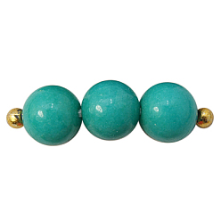 Turquoise Foncé Perles Mashan naturel rondes de jade brins, teint, turquoise foncé, 4mm, Trou: 1mm, Environ 98 pcs/chapelet, 15.7 pouce