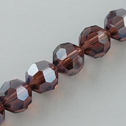 Pourpre Perles en verre electroplate, perle plaquée lustre, à facettes (32 facettes), ronde, pourpre, 8x7mm