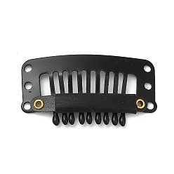 Electrophoresis Black Iron Snap Wig Clips, 8 Teeth Comb Clips for Hair Extensions, Electrophoresis Black, 32x17x2mm